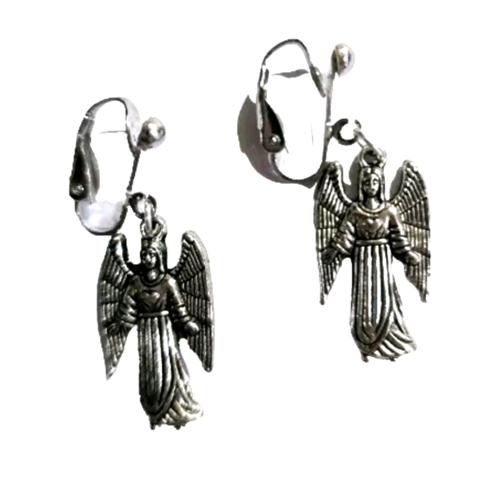 ARCHANGEL SAMUEL COMFORT CLIP RARE TITANIUM FOREVER WEAR SILVER EARRINGS